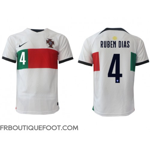 Maillot de foot le Portugal Ruben Dias #4 Extérieur vêtements Monde 2022 Manches Courtes